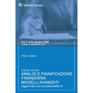 Corso Analisi e pianificazione finanziaria: modelli avanzati. Aggiornato con le potenzialità AI