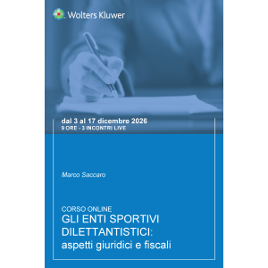 Corso Gli enti sportivi dilettantistici: aspetti giuridici e fiscali