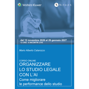 Corso Organizzare lo studio legale con l'AI. Come migliorare le performance dello studio